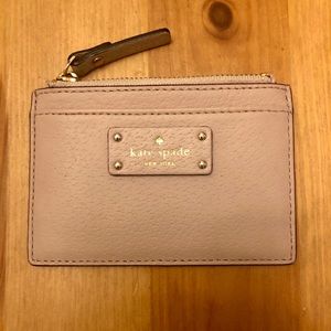 Pink Kate Spade Zip Leather Card Holder